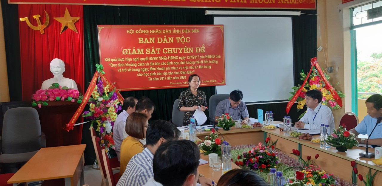Đoàn giám sát của Ban dân tộc, HĐND Tỉnh giám sát chuyên đề tại trường PTDTBT THCS Keo Lôm Huyện Điện Biên Đông